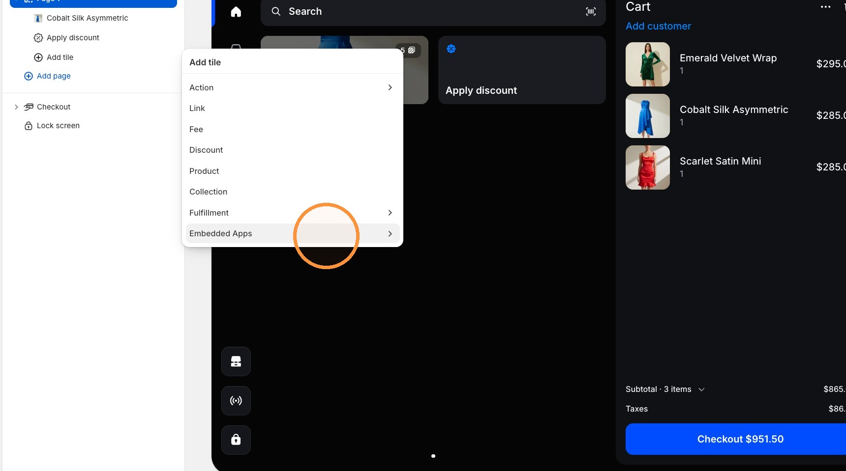 Embedded Apps menu showing the Croissant app