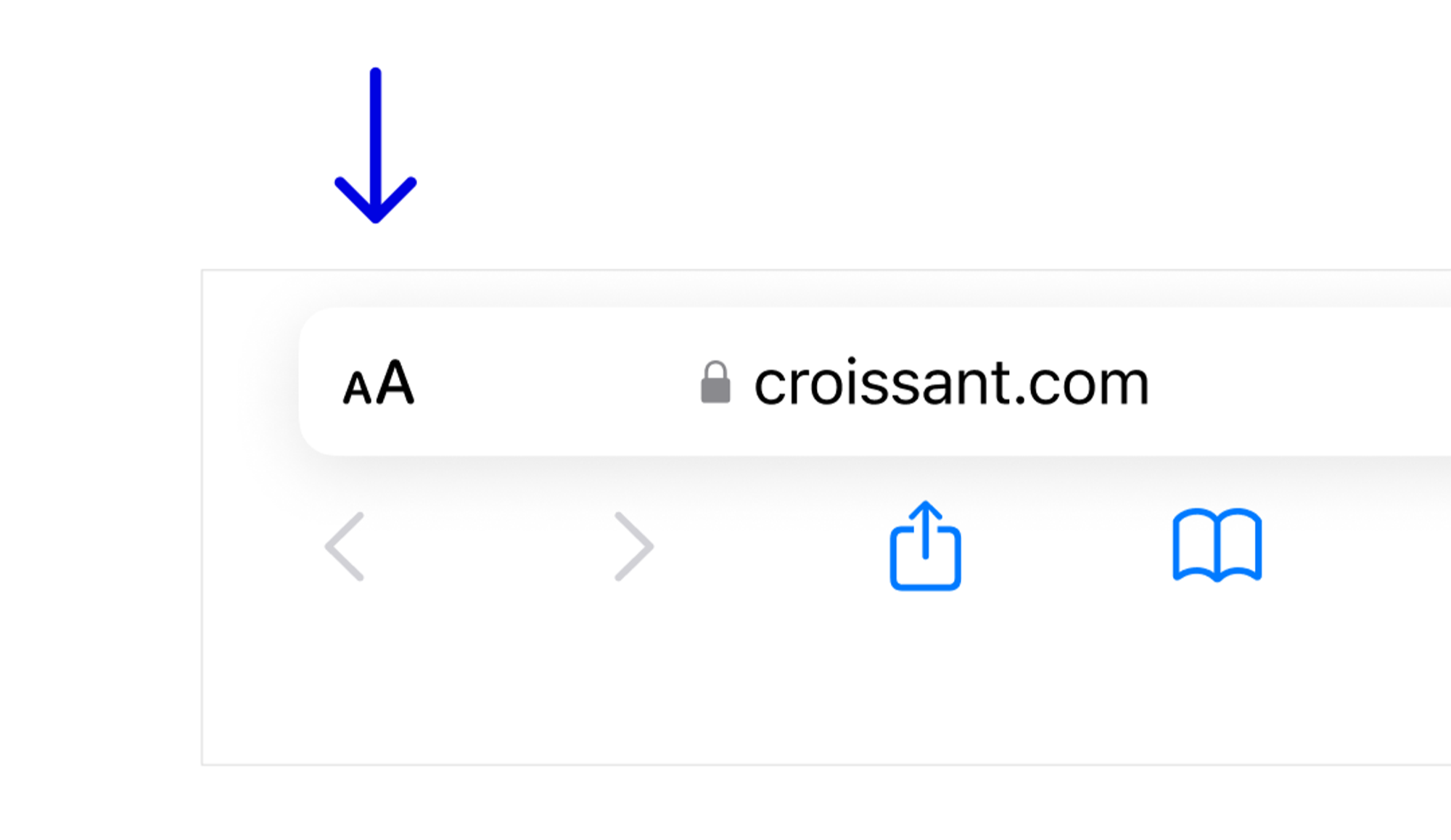 The AA button in the address bar.